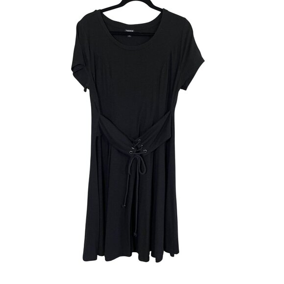 Torrid Dress 1X Black Neutral Midi Grunge Minimalist 80s Retro Goth Punk Preppy - Picture 1 of 10